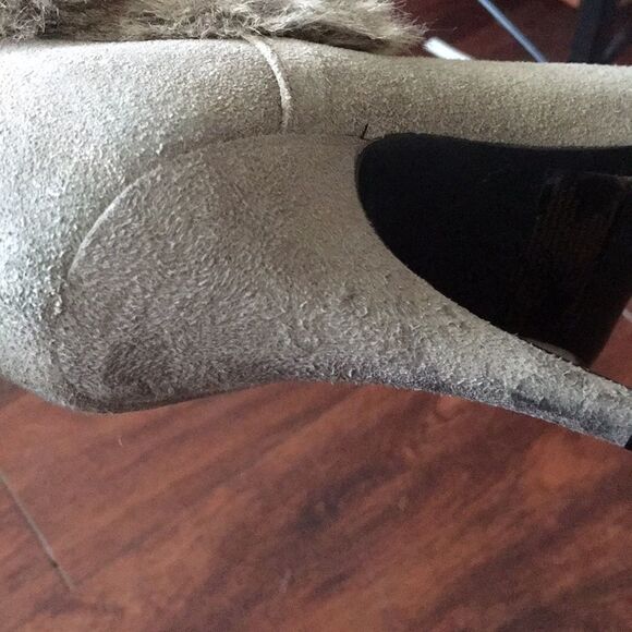 VINTAGE tan suede leather fur boot - Picture 3 of 15